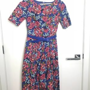 Vintage style floral fit and flare dress